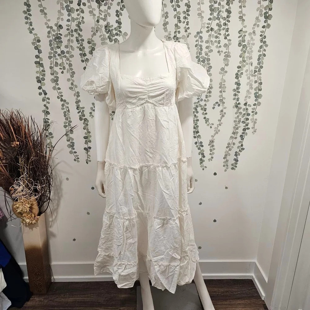 Show Me Your Mumu Odette Midi Dress White Sz M - Picture 4 of 11